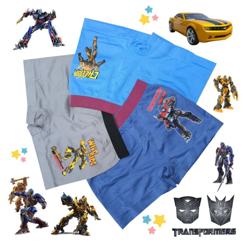[Kids] กางเกงในบ๊อคเซอร์ ลายทรานฟอร์เมอร์ Tranformers ผ้านุ่มยืด ไม่กัดผิว สวมใส่สบาย เหมาะสำหรับเด็ก 3-8ปี
