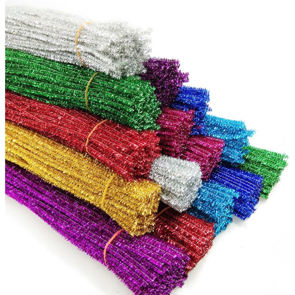 ลวดกำมะหยี่ ลวดขน แบบกากเพชร สีสวย วิบวับ 100PCS 30cm