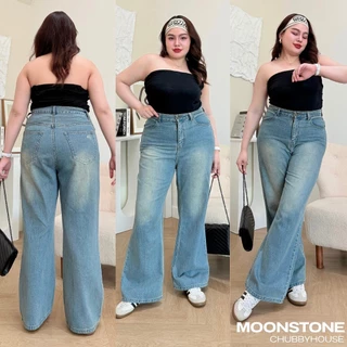 Moonjeans กางเกงยีนส์เอวสูงขาม้าเบสิกสาวอวบ (Megan bootcut jeans) Moonstonechubbyhouse [ Code: 333 ]