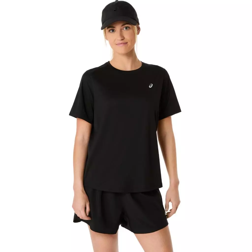ASICS : 2012D144.001 ASICS SILVER SS TOP WOMEN RUNNING ผู้หญิง เสื้อคอกลม ของแท้ PERFORMANCE BLACK