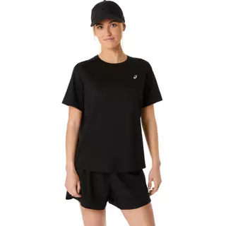 ASICS : 2012D144.001 ASICS SILVER SS TOP WOMEN RUNNING ผู้หญิง เสื้อคอกลม ของแท้ PERFORMANCE BLACK