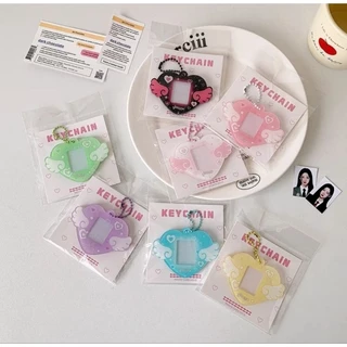 พร้อมส่งจากไทย!!! พวงกุญแจหัวใจ พวงกุญแจกรอบรูปที่ใส่บัตรกลิตเตอร์ งานDIY งานสวยงานเกาหลีสีน่ารัก *ไม่มีปริ้นรูป