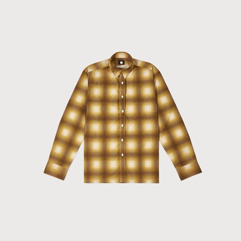 Mustard Plaid Long Sleeve Button Down Shirt