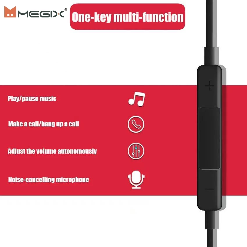 Megix J26 หูฟังมีสาย 3.5mm/Type-C HiFi สเตอริโอ thumbnail 6