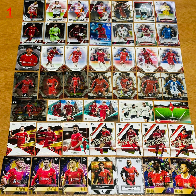 รวมการ์ดฟุตบอล ทีมลิเวอร์พูล LIVERPOOL  แชมป์พรีเมียร์ลีก ลิขสิทธิ์แท้ จาก TOPPS และ PANINI