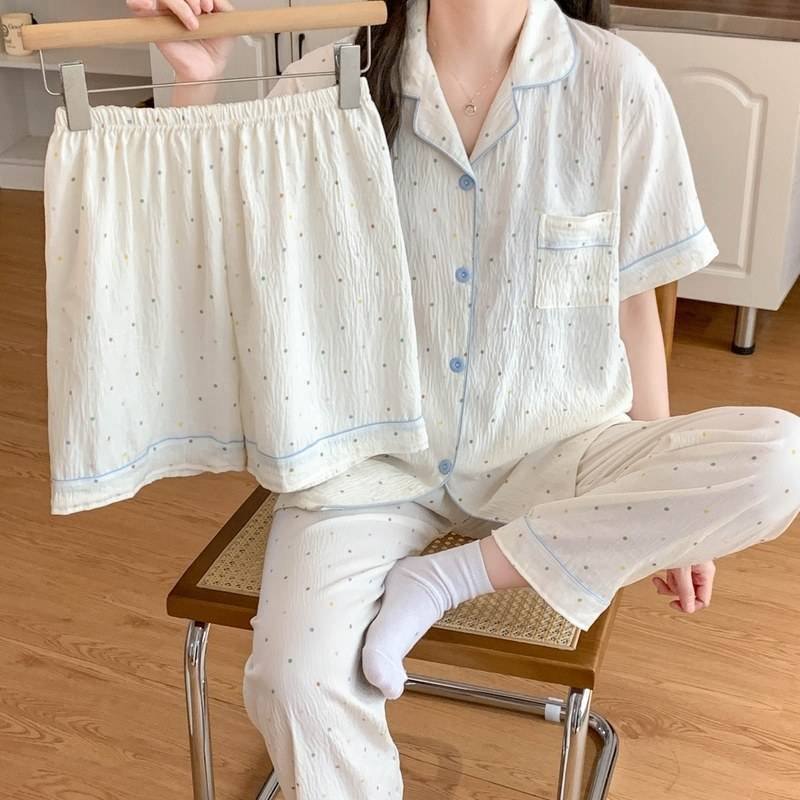 AAF-3S ชุดนอนเซ็ต 3 ชิ้น เสื้อ+กางเกง มีฟองน้ำในตัว ไม่ต้องใส่เสื้อใน ชุดนอนผู้หญิง ผ้าไหมญี่ปุ่น สินค้าพร้อมส่ง ราคา ถูกที่สุด ดีลบีเคเค แกลเลอรีภาพที่ 2