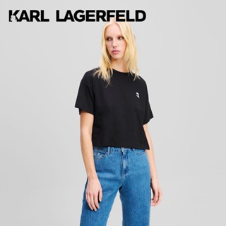 KARL LAGERFELD - IKON FABRIC MIX T-SHIRT