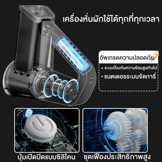 NC-XIOAM เครื่องหั่นผักอเนกประสงค์ 2000mAh เครื่องหั่นผักแบบลูกกลิ้งไฟฟ้า เครื่องตัดชีสขูด เครื่องตัดน้ำแข็งสไลด์ อุปกรณ