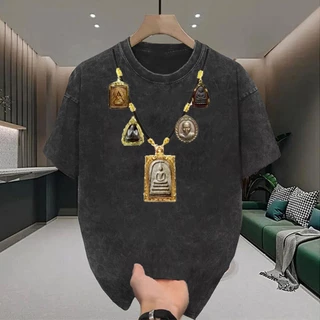 Basi💥เสื้อยืด Oversize คอตตอน100% เกรดพรีเมียม ไม่หดตัว - ลาย Amulet3