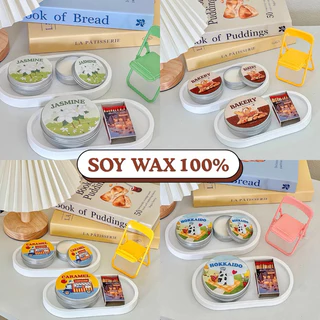 เทียนหอม ตลับ มีขนาด 30-100ml. ทำจากไขถั่วเหลือง100% เทียนหอมอโรม่า