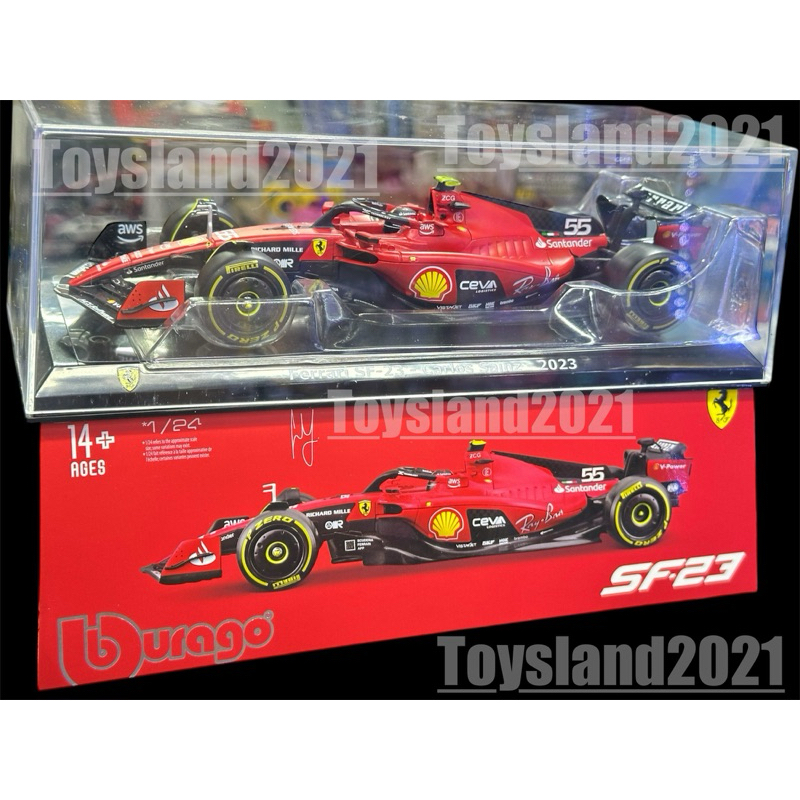 โมเดลรถฟอร์มูลาวัน1:24 burago Ferrari SF-23 Carlos