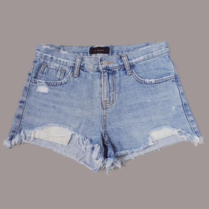 กางเกงยีนส์ขาสั้นวินเทจ ทรงฝอ y2k เกาหลีแท้ ไซส์ M มือสอง