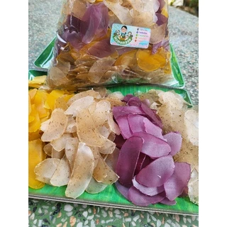 ข้าวเกรียบรวมรสแผ่นดิบเห็ดหอมมันม่วงสาหร่ายฟักทอง