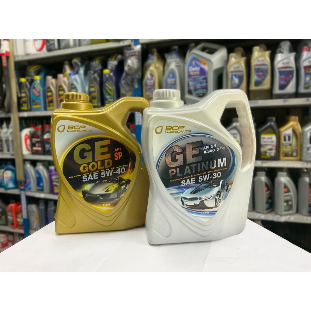 บางจาก GE Gold 5W-40, GE Platinum 5W-30 นํ้ามันเครื่องยนต์เบนซินสังเคราะห์แท้100% ขนาด 4 ลตร
