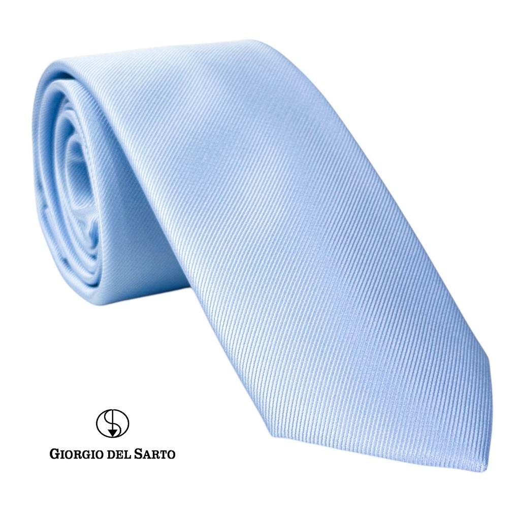 Giorgio Del Sarto Necktie Light Blue 7.5 cm with Fabric Texture เนคไทสีฟ้ามีเท็กเจอร์