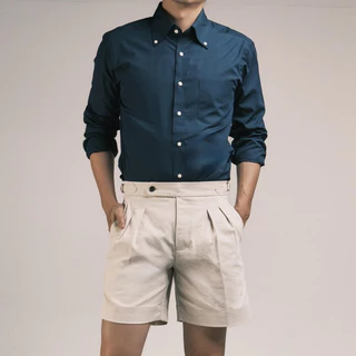 era-won เสื้อเชิ้ต ทรงปกติ Oxford Shirt แขนยาว คอจีน สี Navy