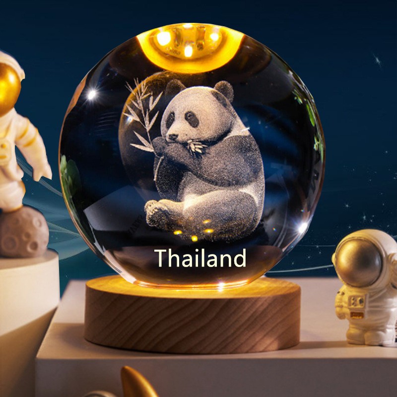 โคมไฟลูกแก้วคริสตัล หลายรุ่น โคมไฟหัวเตียง3D LED+USB ของขวัญวันเกิด โคมไฟตั้งโต๊ะ โคมไฟกลางคืน <พร้อมส่งในไทย> รุ่น：LLL