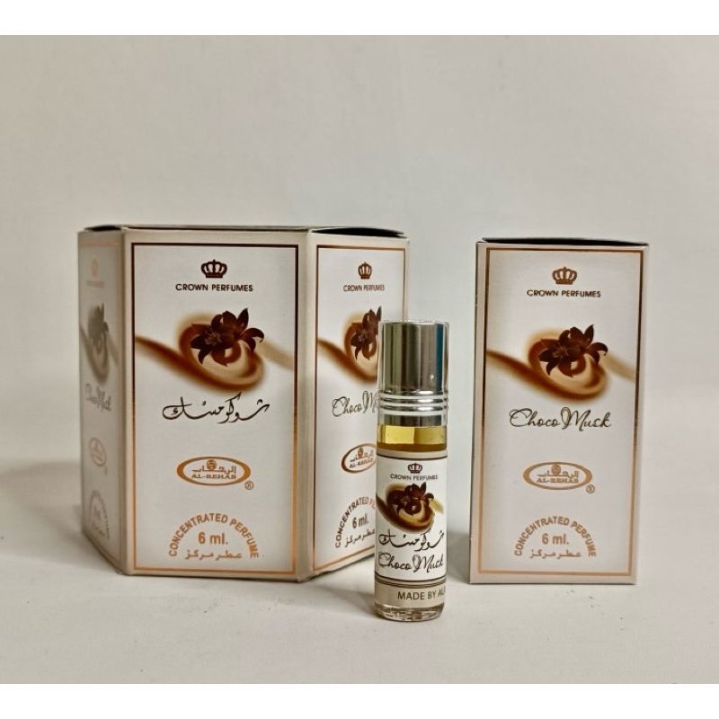 น้ำหอมอาหรับ Choco Musk ขายยกกล่อง 1 กล่องมีทั้งหมด 6 ขวด