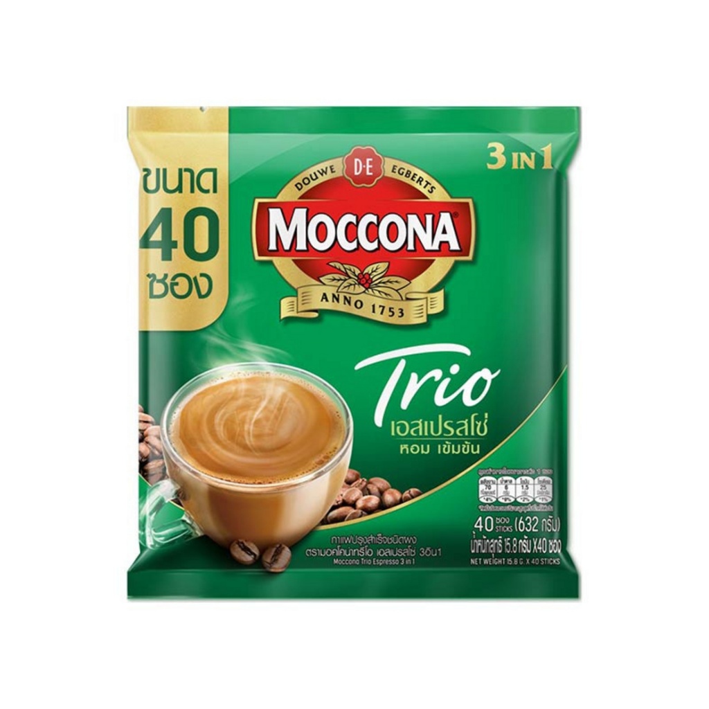 มอคโคน่า ทรีโอ กาแฟ 3in1 เอสเปรสโซ่ 632 กรัม (แพ็ก 40 ซอง)