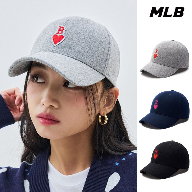 หมวกแก๊ป MLB Heart Ball Cap NY  สีดำ โลโก้ NY หัวใจ ❤️ แท้ 💯