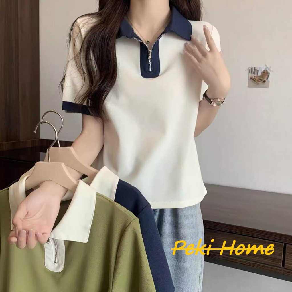 เสื้อยืดแขนสั้นผู้หญิงใหม่ล่าสุด สไตล์เรียบหรู ใส่แล้วดูเพรียว