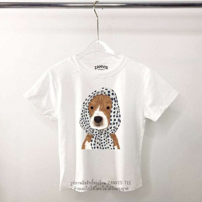 (Zanvis tee)เสื้อครอปเข้ารูป Baby tee 5 size เก็บทรงดูผอม ผ้าคอตตอลยูนิ สกรีนลาย Dog Polkadot ผ้าเนื้อนุ่ม ใส่สบาย