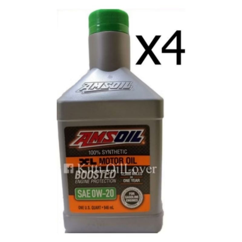 AMSOIL SAE 0W-20 XL Extended Life Synthetic Motor Oil (946 mL x 4) น้ำมันเครื่องสังเคราะห์ เบนซิน