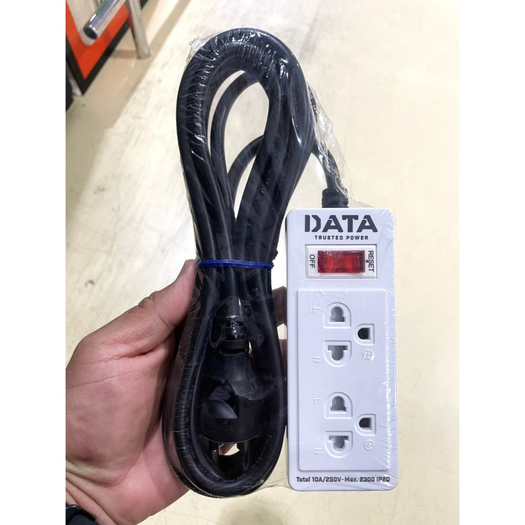 ดาต้า DATA HD9SU2 10A 3 เมตร ดาต้า ปลั๊กไฟ 2 ช่อง 10 แอมป์ 3เมตร (8853038013182)