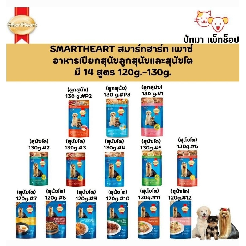 ( 1 โหล ) SmartHeart อาหารเปียกสุนัข 120-130g.