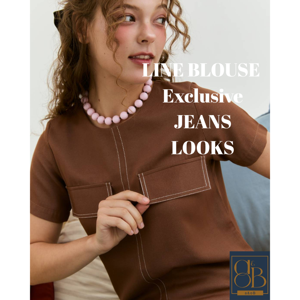 a&oB LINE BLOUSE (JEANS COLOR)