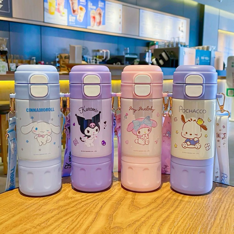 ขวดน้ำเก็บอุณหภูมิ เปิดได้สองแบบ แบบหลอดดูด แบบยกดื่ม  มีสายสะพาย ขนาด480ml สแตนเลส 316 น้ำหนักเบา พกพาสะดวก