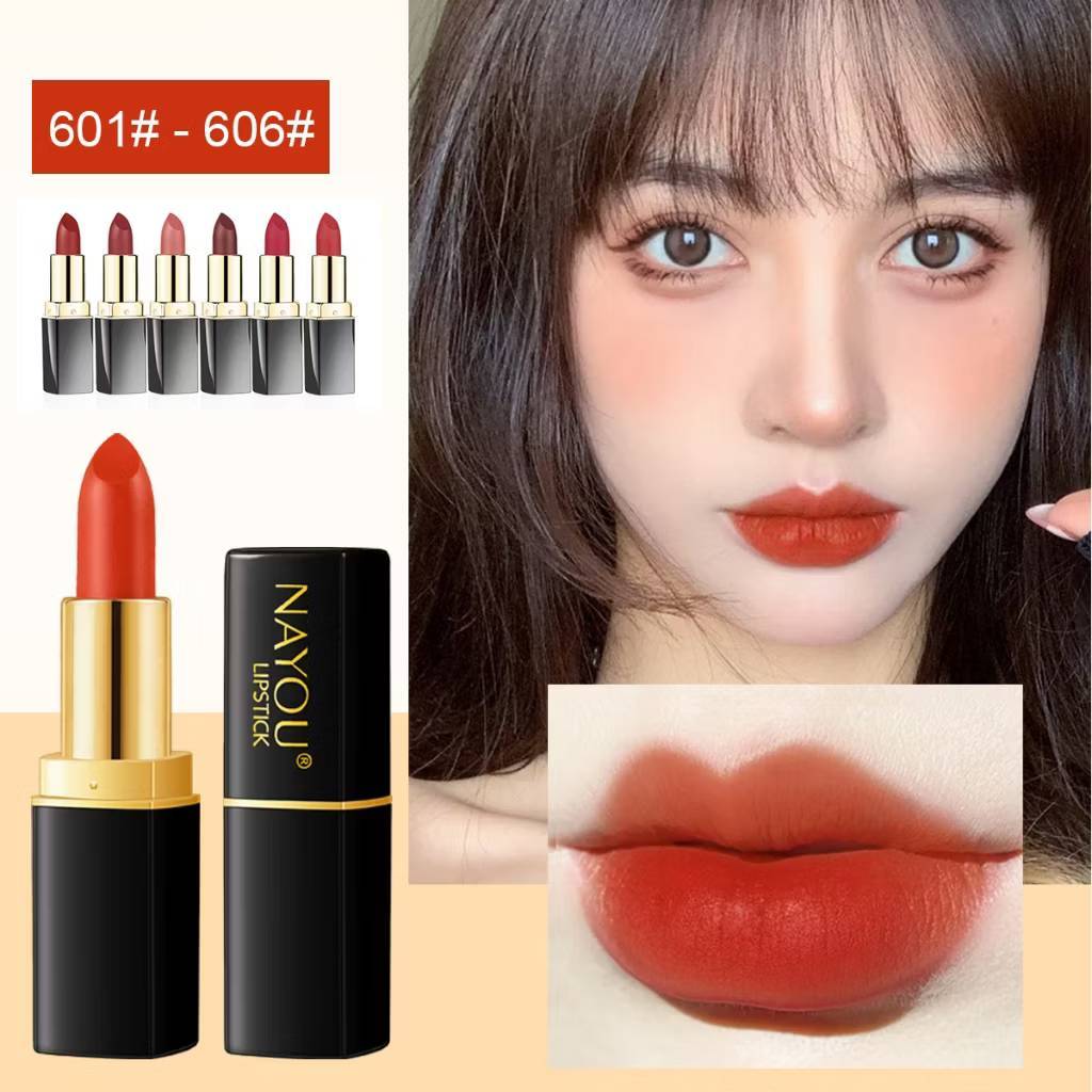 ลิปสติก NAYOU กันน้ำ  ให้ความชุ่มชื้น  ติดทน สีสวย เนื้อแมท