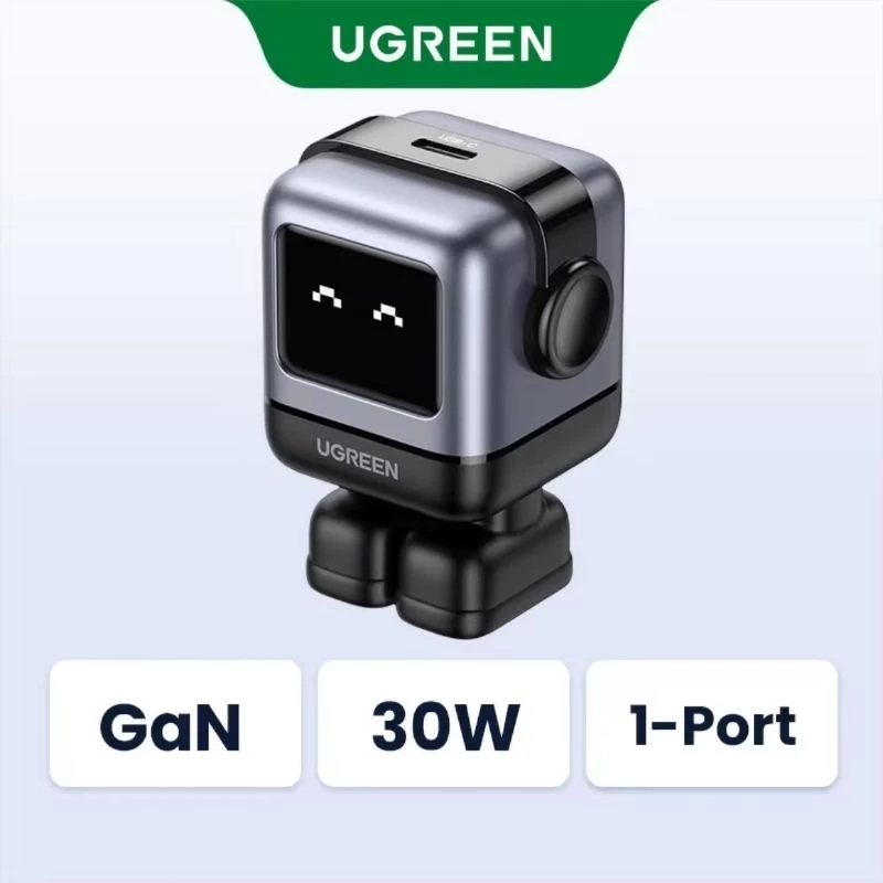 UGREEN 30W RoboGaN Charger USB C Mini Robot Nexode GaN Fast Charger for iPhone17 16 15 14 Pro Max Macbook iPad ชาร์จเร็ว