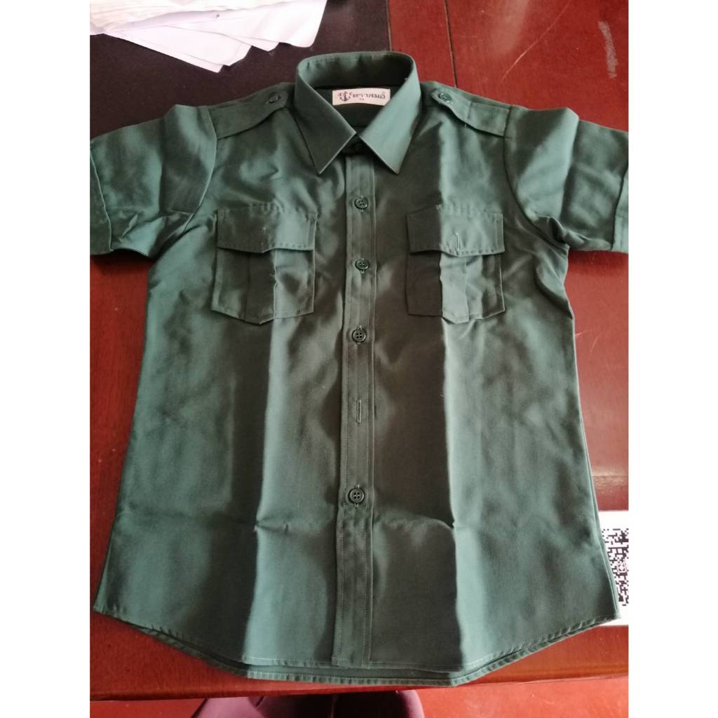 เสื้อเนตรนารี สีเขียว ตราสมอ ถูกมาก ลดล้างสต็อก