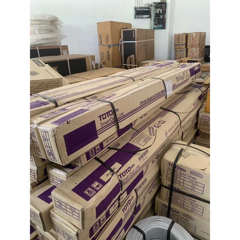 (ยกลัง) รางครอบท่อแอร์ รางครอบท่อแอร์ ความยาว 2 เมตร สีครีม TOTO Slim TD-75