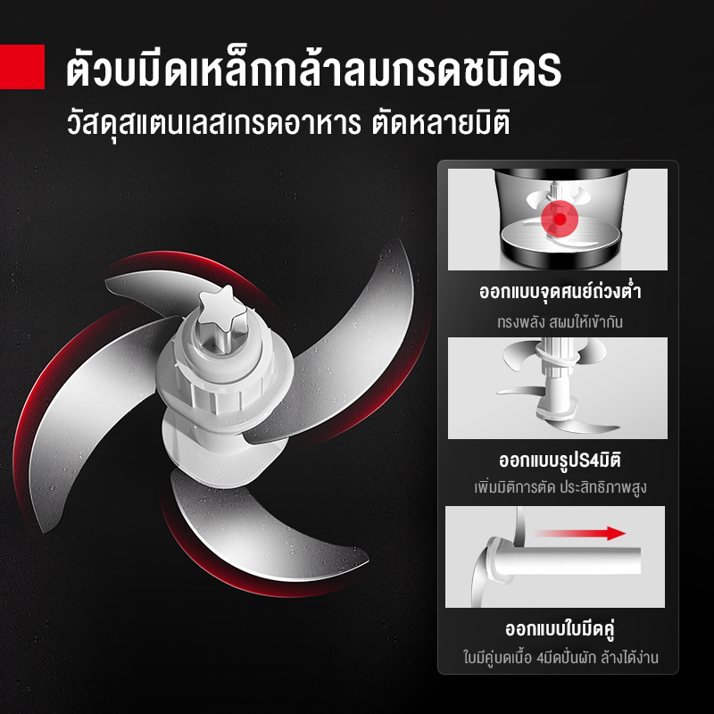 Advantageou เครื่องบดเนื้อ 6Lใบมีด ลิตร กำลังไฟ 1000w มัลติฟังก์ชั่นไฟฟ้า ในครัวเรือนขนาดใหญ่ เครื่องกวนเนื้อ ใบมีด - รูปที่ 2
