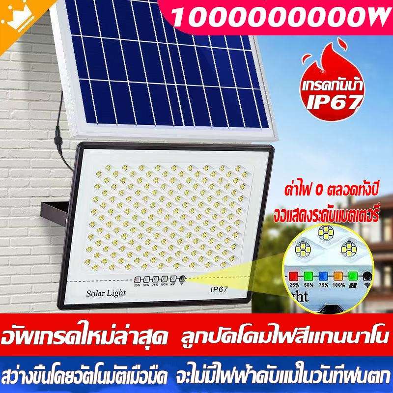 🔥รับประกัน10ปี🔥ไฟโซล่าเซลล์ ไฟโซล่าเซล 5000W-50000Wโซล่าเซลล์ แสงสีขา กันน้ำ กันฟ้าผ่า ไฟถนนโซล่าเซล
