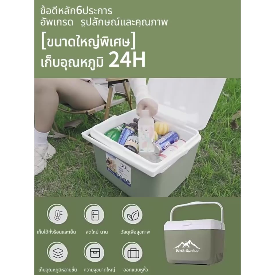 HEA กระติกน้ำแข็ง ถังน้ำแข็ง กล่องเก็บความเย็น ความจุ 6L/10L/16L/30L แคมป์ปิ้ง ปิคนิคถังใส่น้ำแข็งแบบพกพา - รูปที่ 4