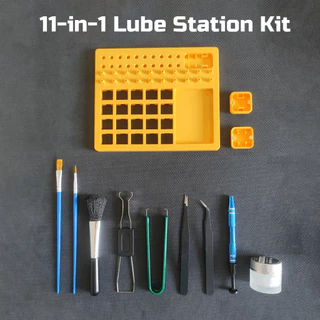 11-in-1 ฐานลูปสวิตช์คีย์บอร์ด Switch Lube Station Kit,Switch Tester Station,ABS Material for Mechanical Keyboard