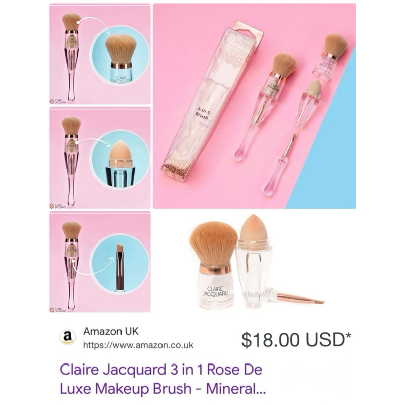 Claire Jacquard 3 in 1 Brush ชุดแปรงมัลติฟังก์ชั่น 3 in 1 #ของแท้คุณภาพดี จากอเมริกา 🇺🇸