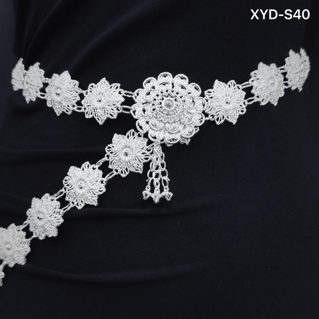 March jewelry ย้อนยุค เข็มขัด หัวเข็มขัดเงิน อุปกรณ์ เครื่องเพชรพลอย