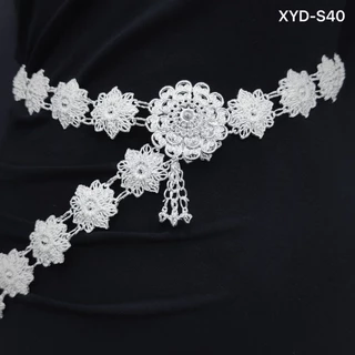 March jewelry ย้อนยุค เข็มขัด หัวเข็มขัดเงิน อุปกรณ์ เครื่องเพชรพลอย