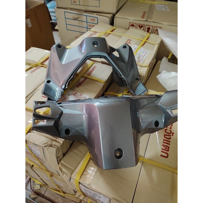 (2ชิ้น)หน้ากากหลัง+คอนโซลบนครอบสวิทกุญแจ w110i LEDปี2019-2024  เทา262NCA