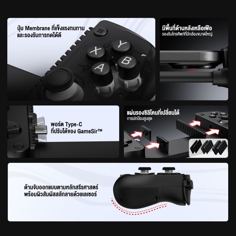 GameSir X5 Lite Type-C Mobile Gaming Controller จอยเกมมือถือ รองรับ Android/iOS #Qoomart - รูปที่ 2