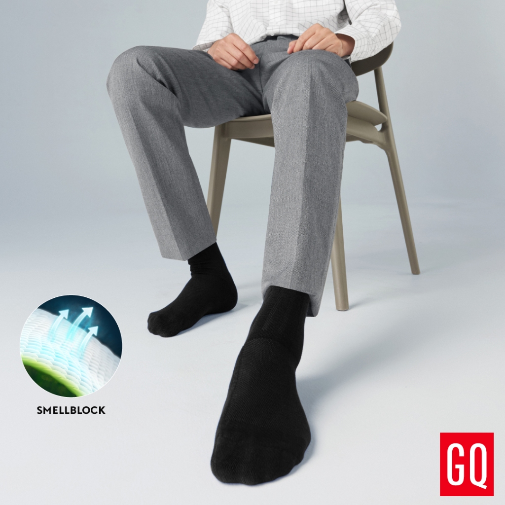 GQ SMELLBLOCK™ Socks รุ่น Fresh Cushion นุ่มเฟรช กลิ่นเซย์กู้ดบาย