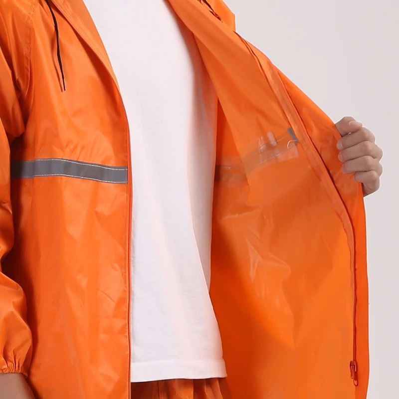 เสื้อกันฝนพกพา มีแถบสะท้อนแสง สำหรับผู้ใหญ่ thumbnail 8