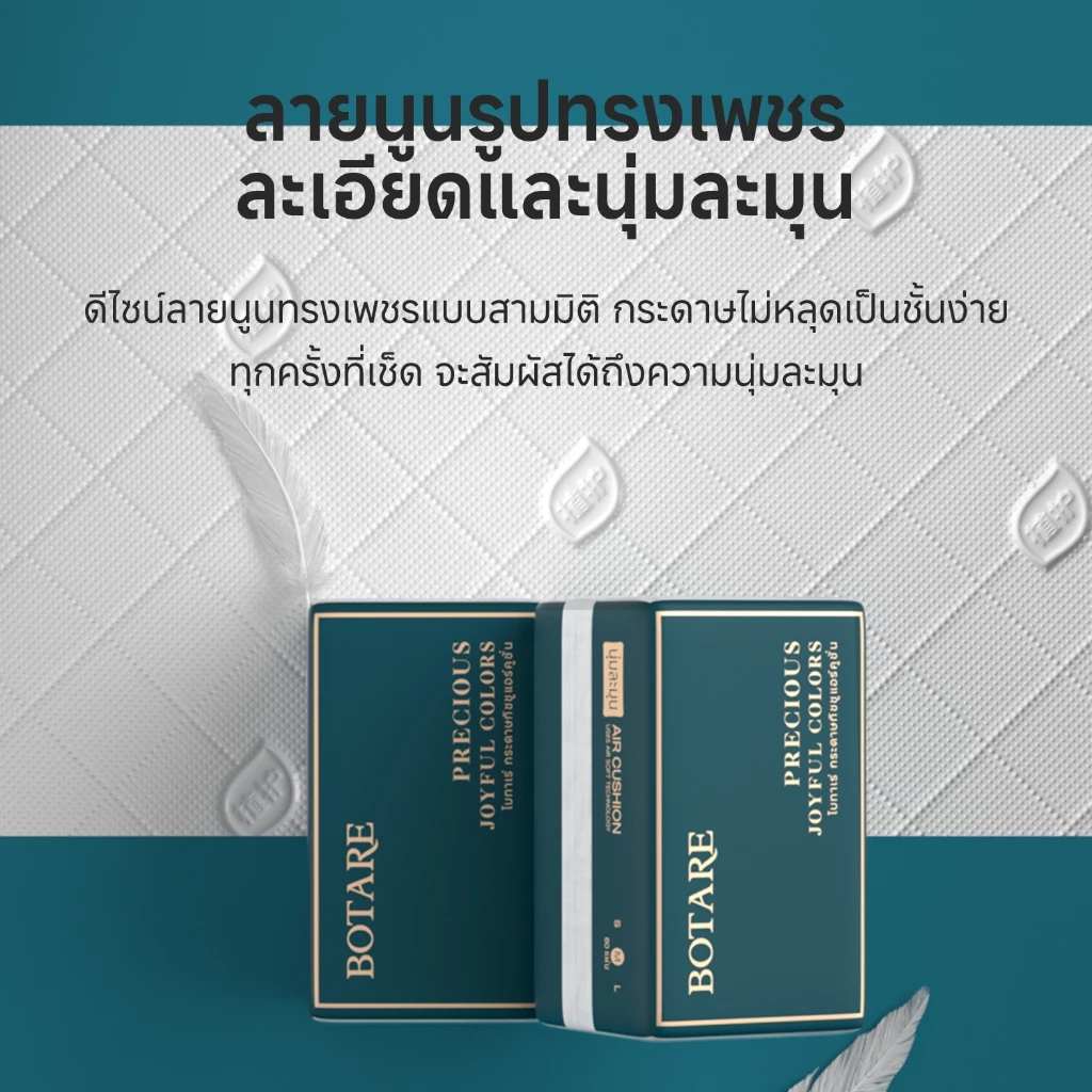 Botare ซอฟท์แพ็ค กระดาษเช็ดหน้า 4 ชั้น 240 แผ่น 175x140mm thumbnail 6