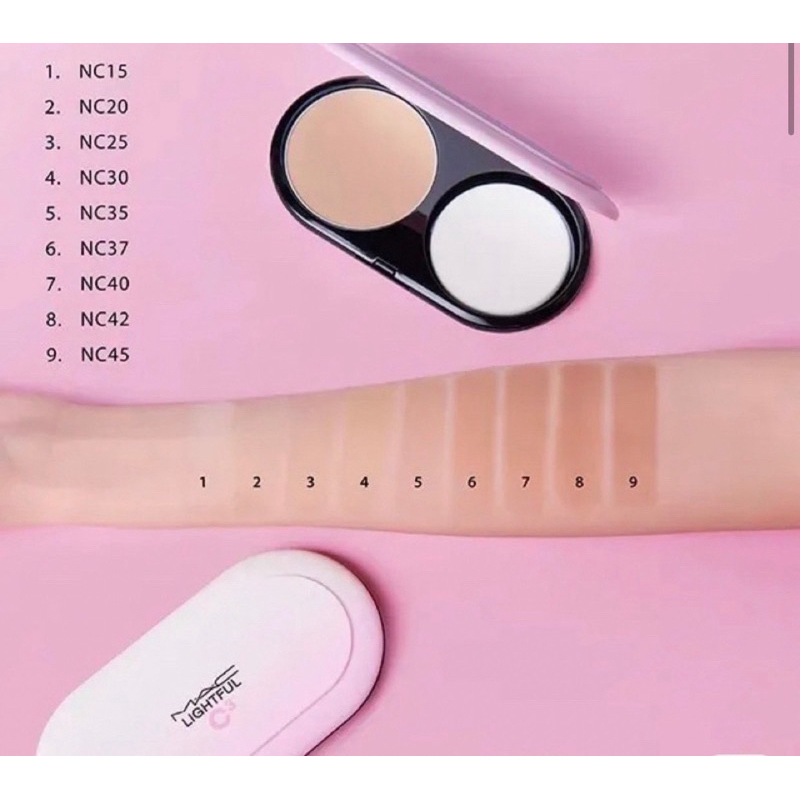 แป้ง Mac Lightful C + Coral Grass SPF30 / Pa+++ Foundation 14 g #ป้ายคิงพาวเวอร์  สี NC25-(รีฟิว) + 