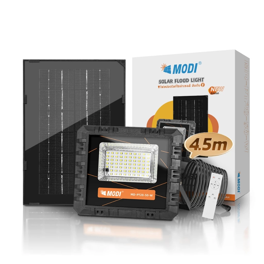 MODI ไฟสปอตไลท์โซล่าเซลล์ 50W IP65 พลังงานแสงอาทิตย์ ส่องป้ายโฆษณา รีโมทคอนโทรล คุณภาพสูง thumbnail 10