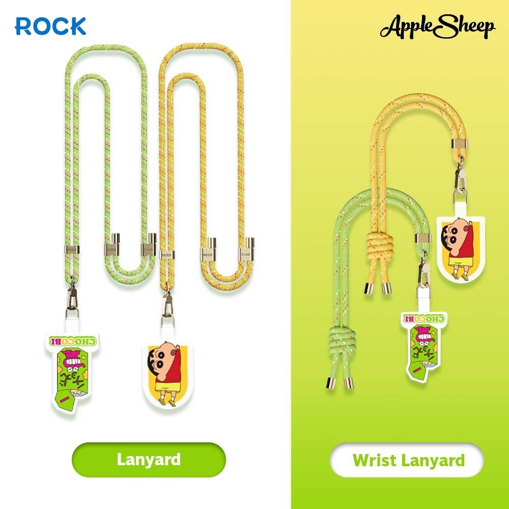 [Rock Crayon Shinchan Lanyard+Wrist Lanyard] สายคล้องมือถือ และสายห้อยโทรศัพท์แบบคล้องคอ ปรับระดับได้ ลายเครย่อน ชินจัง